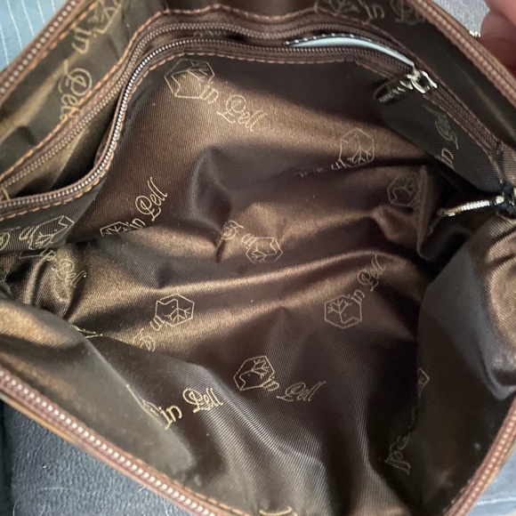 Valentina In Pell Italian Leather Zipper Purse Vintage Croc Style Look - Picture 13 of 16